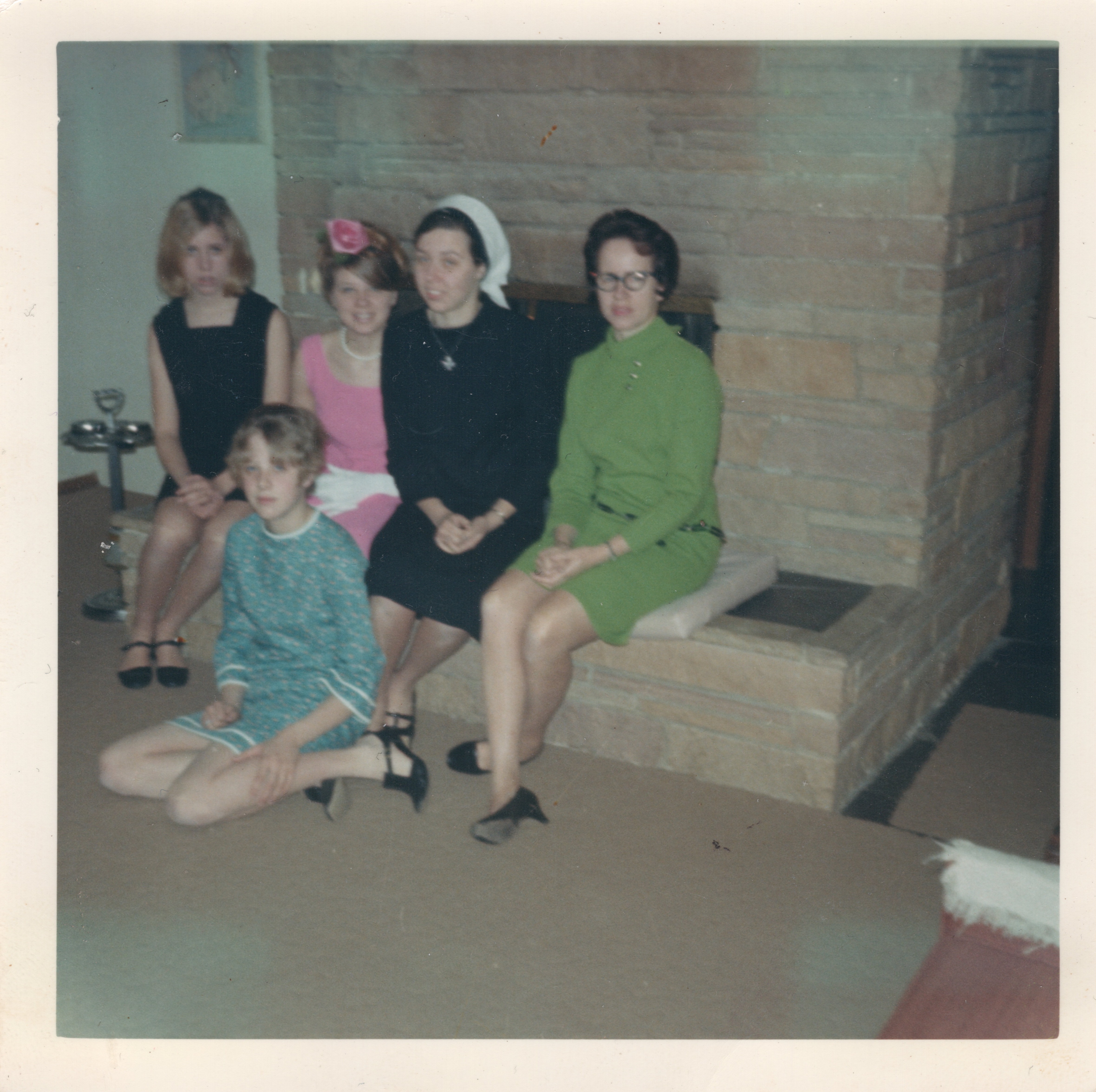 Photo of Judy in August of 1968 with her mother and siblings after having given her first vows.
